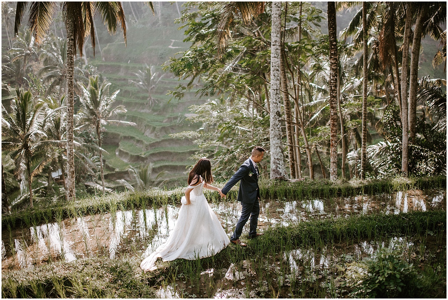 canadian couple elopement at Tegallalang Rice Terraces in ubud Bali