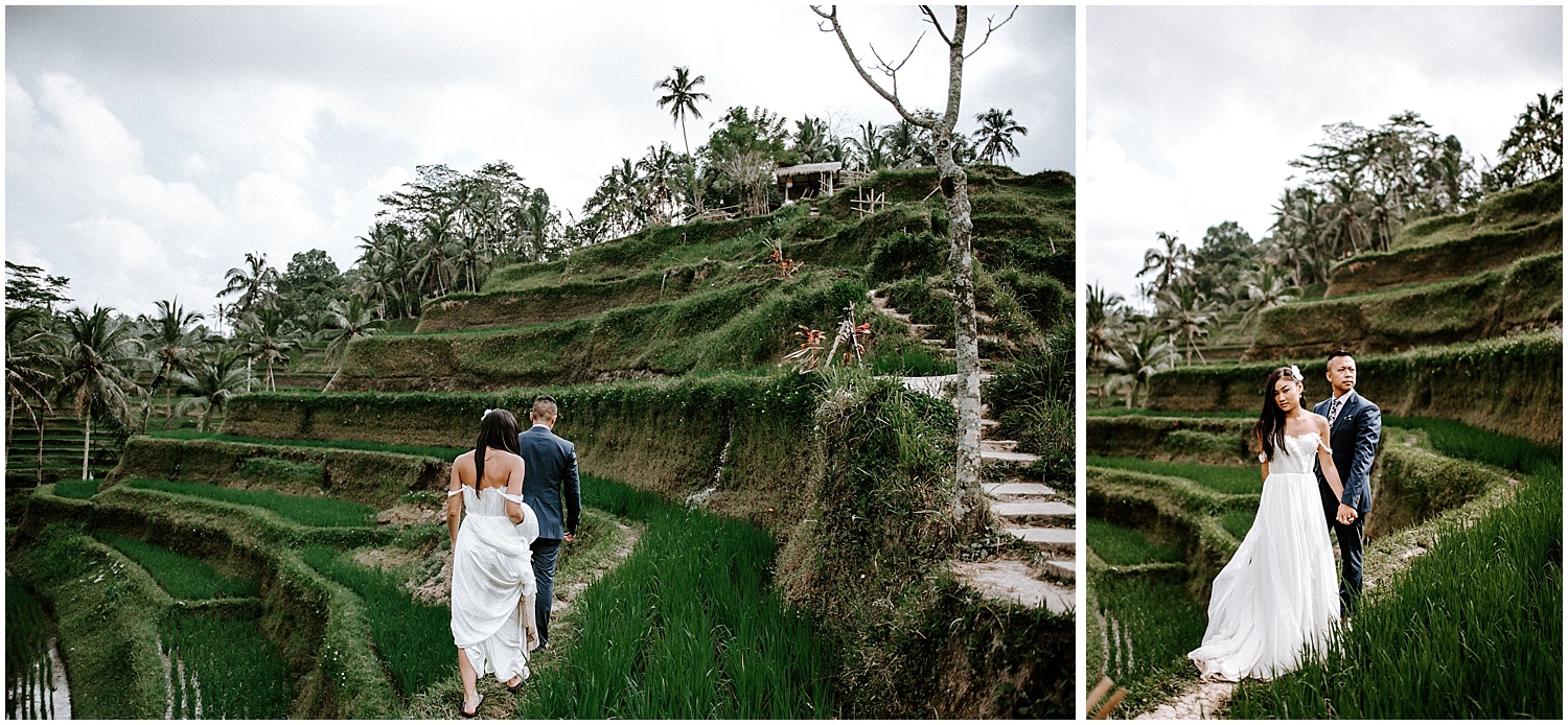 canadian couple elopement at Tegallalang Rice Terraces in ubud Bali