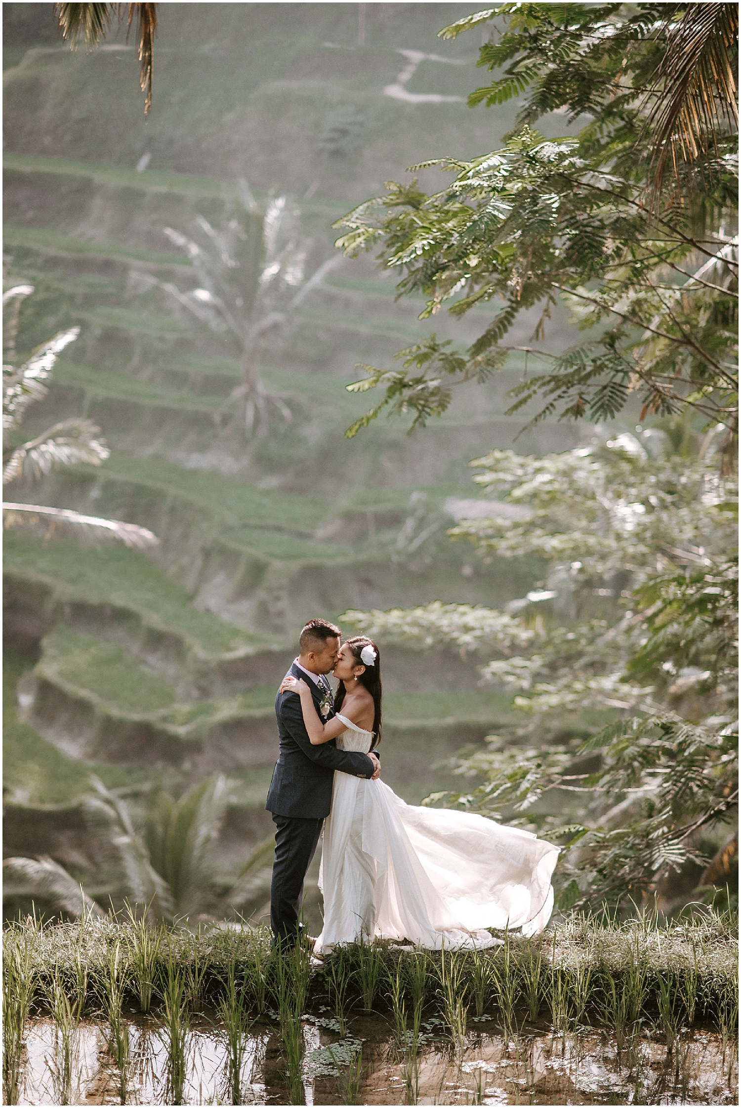canadian couple elopement at Tegallalang Rice Terraces in ubud Bali