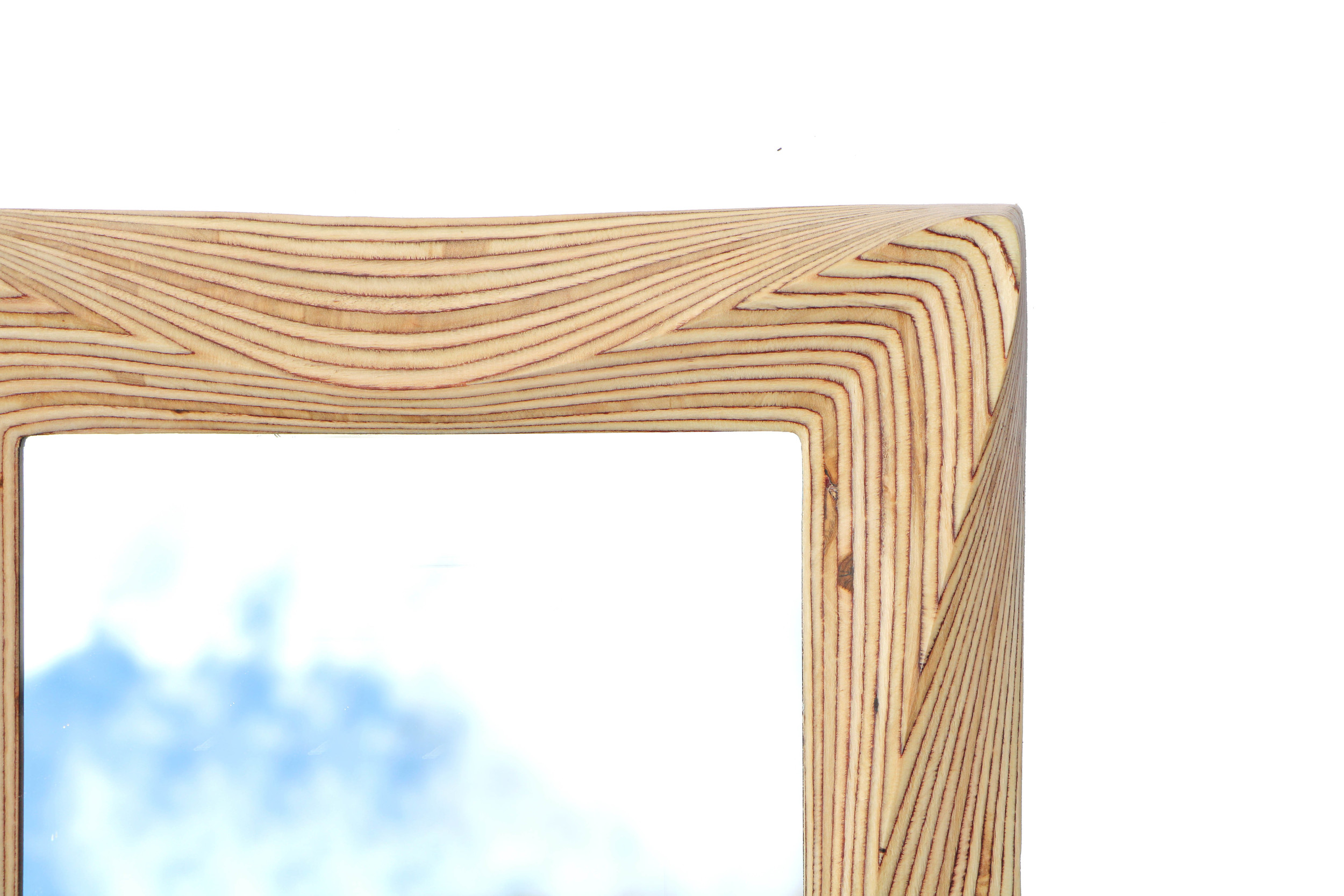 Natural wooden mirror frame