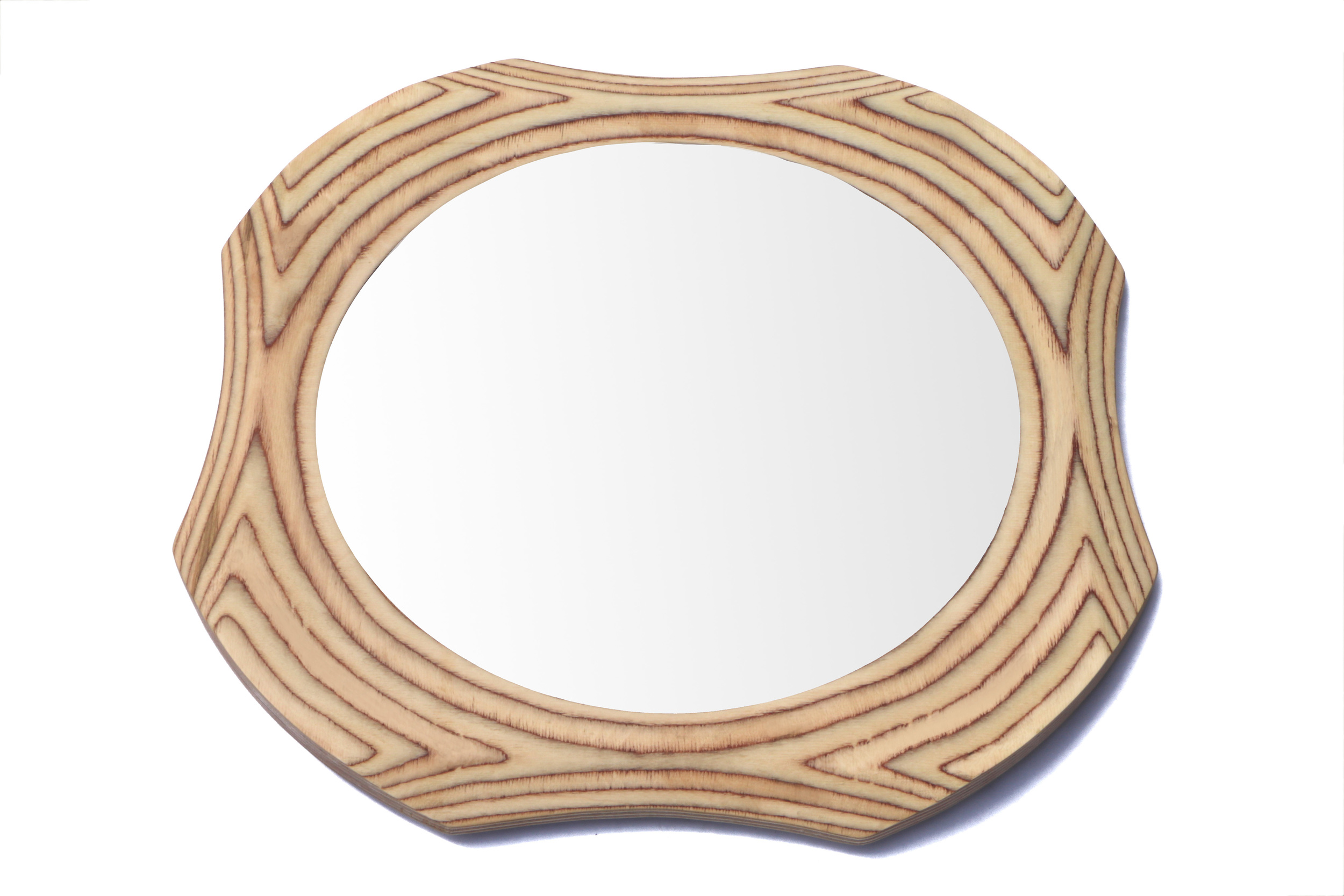 Surrey woodsmith round wooden mirror