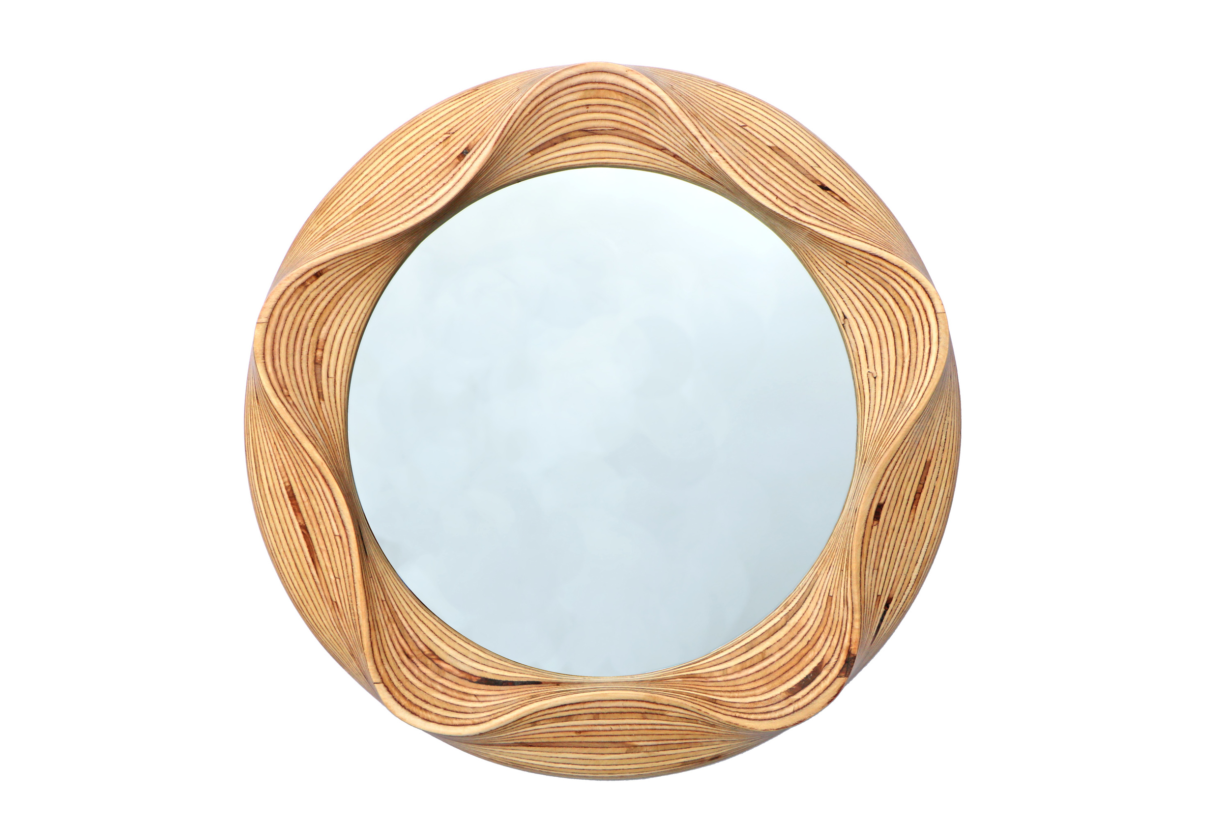 Round wooden mirror