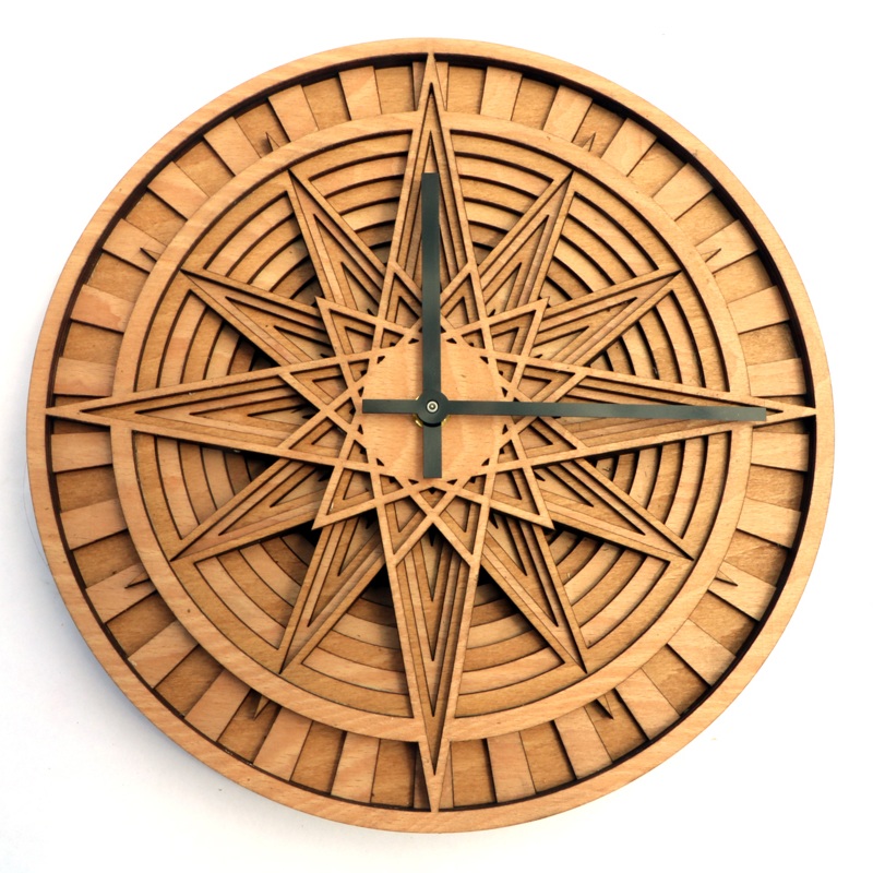 Wooden wall clock by SurreyWoodsmiths