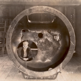 Man working at the Buckeye Steel Castings company.