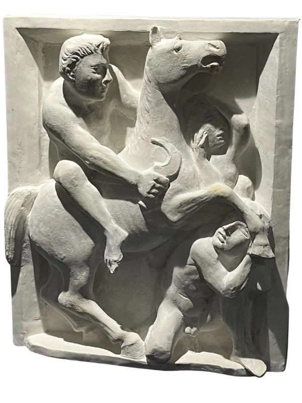 Alfieri’s 1948 plaster high relief sculpture titled Tile of the Apocalypse
