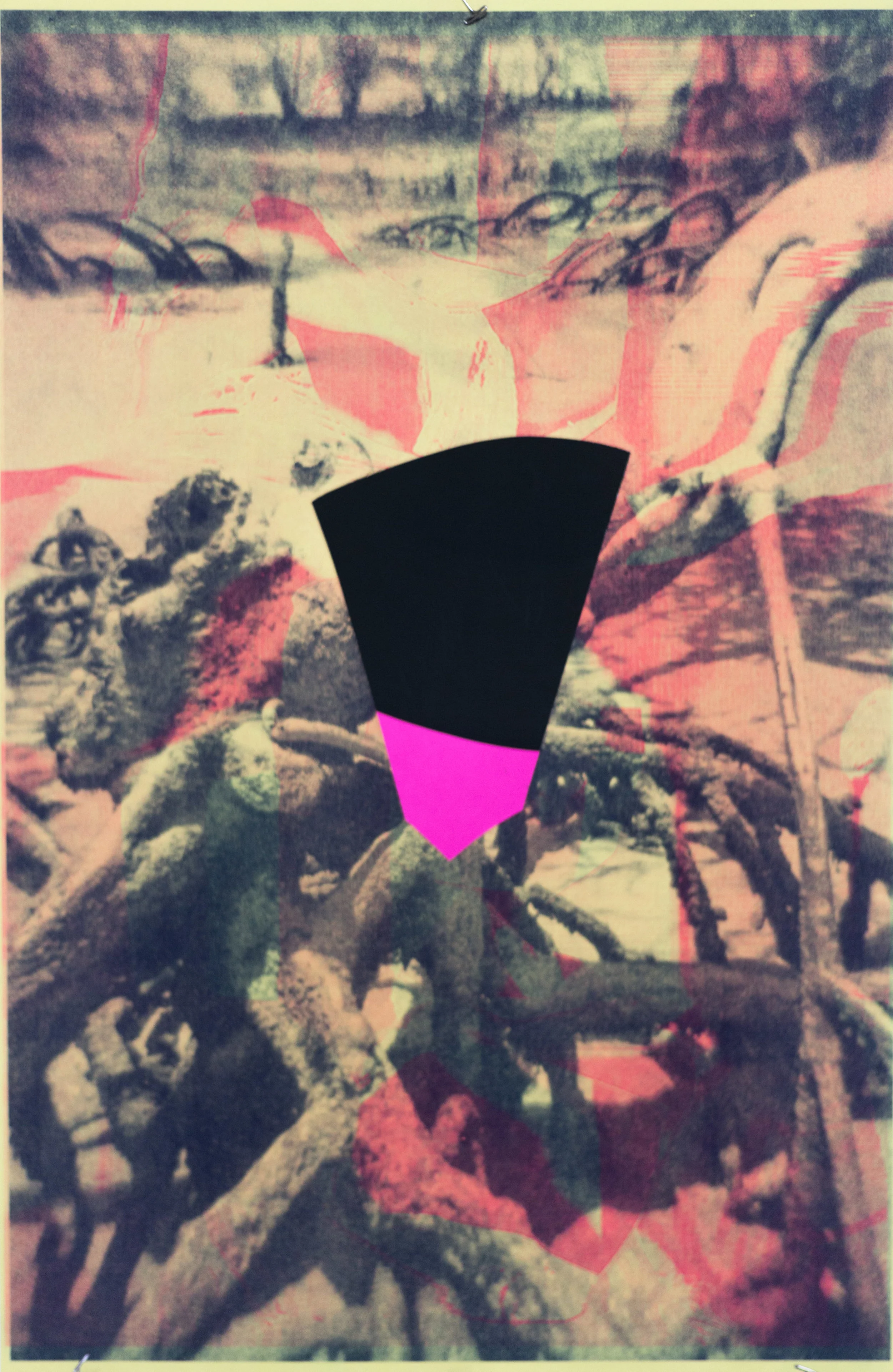 Untitled, 11x17”, collage on risograph print, 2017