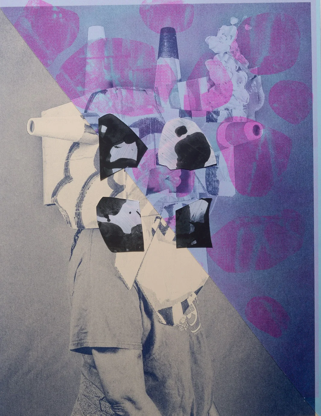 Bluffing Mask 3, 8.5x11", collage/risograph, 2018