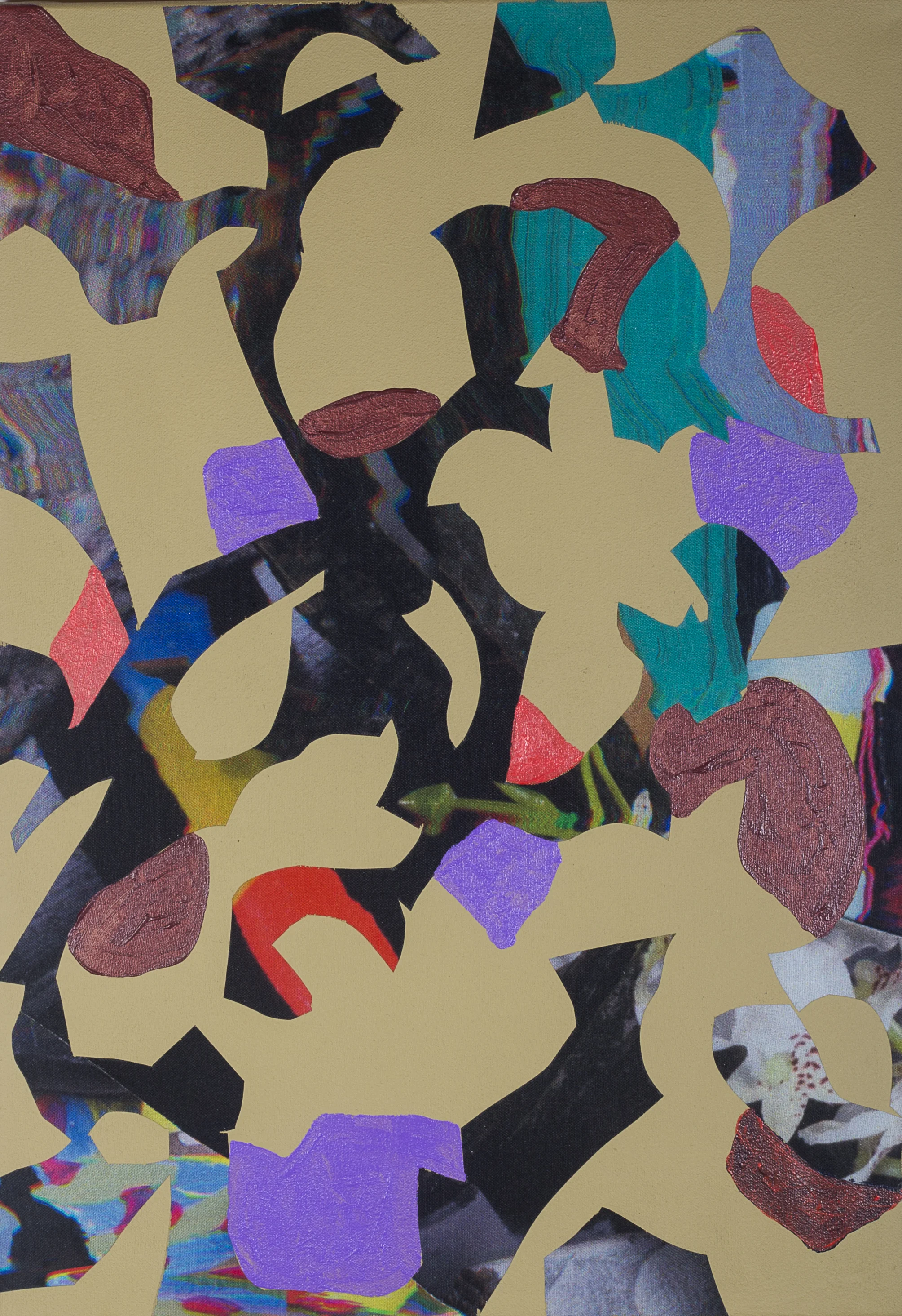 Plant Strategy 1 (2019) oil on inkjet printed cotton/linen, 20 x 14 in.
