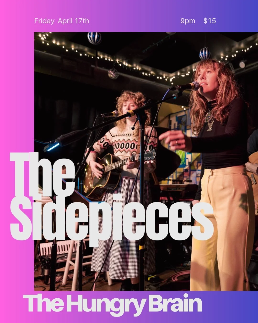 Please join us this Friday April 17th for this month&rsquo;s edition of the Sidepieces!
We&rsquo;ll be bringing back a bunch of Willie tunes from last month, as well as some classics from our vaaaaast songbook. Thrilled to be bringing back Jeanine O&