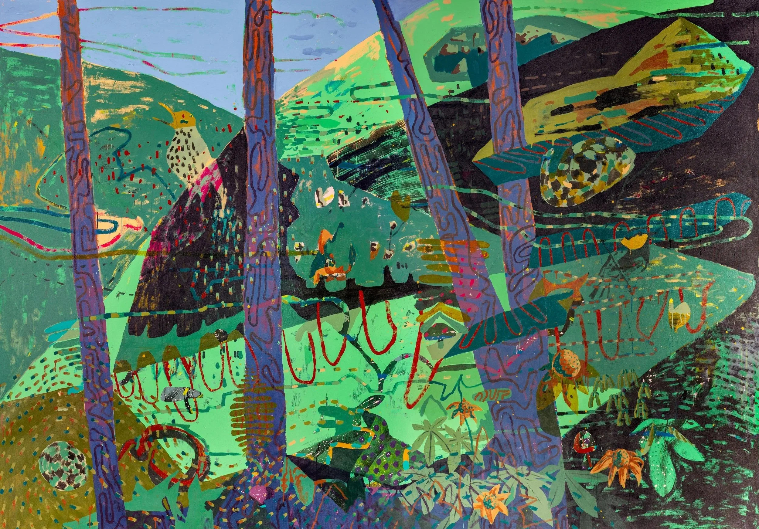 Shakerag Sottobosco, 2026, Acrylic on canvas, 124 x 84 in