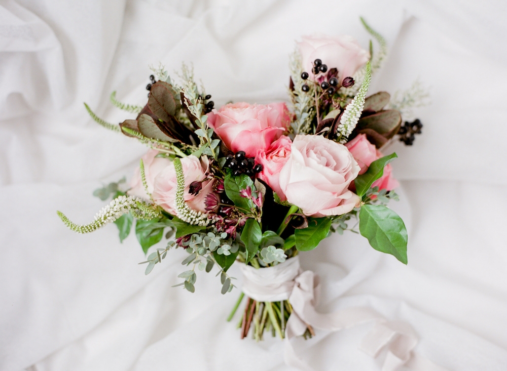 coral wedding flowers - stone house creative