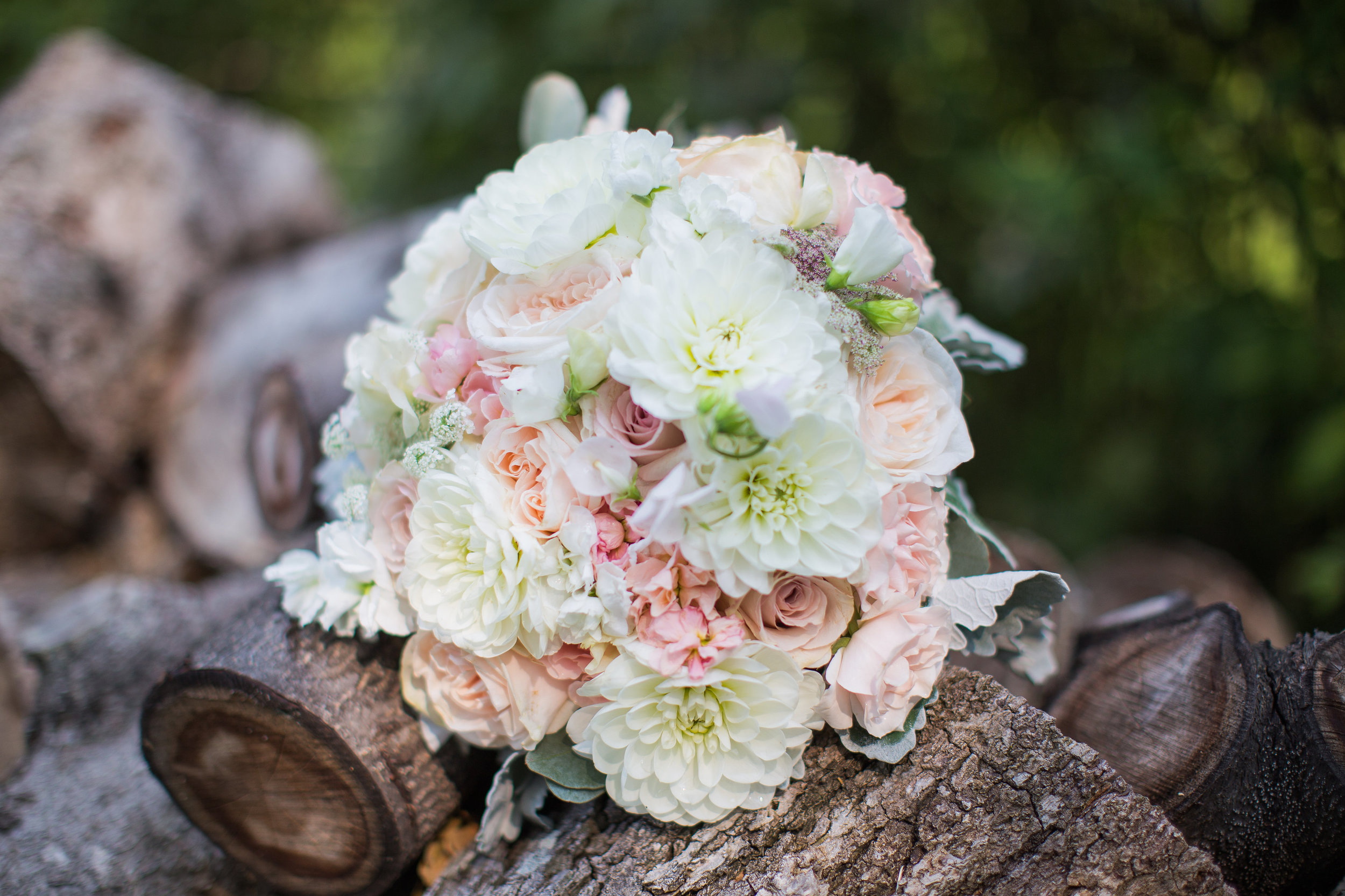 White Dahlia Bridal Bouquet - Winnipeg Florist