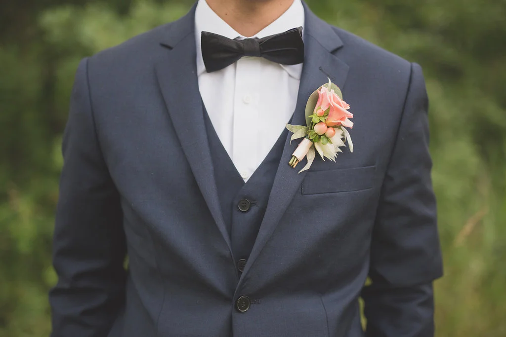 Peach Wedding Flowers - Boutonniere Ideas