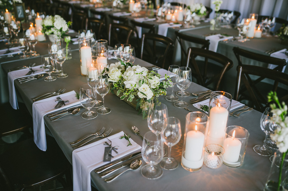 Organic White Flower centrepieces - Neutral Wedding Ideas