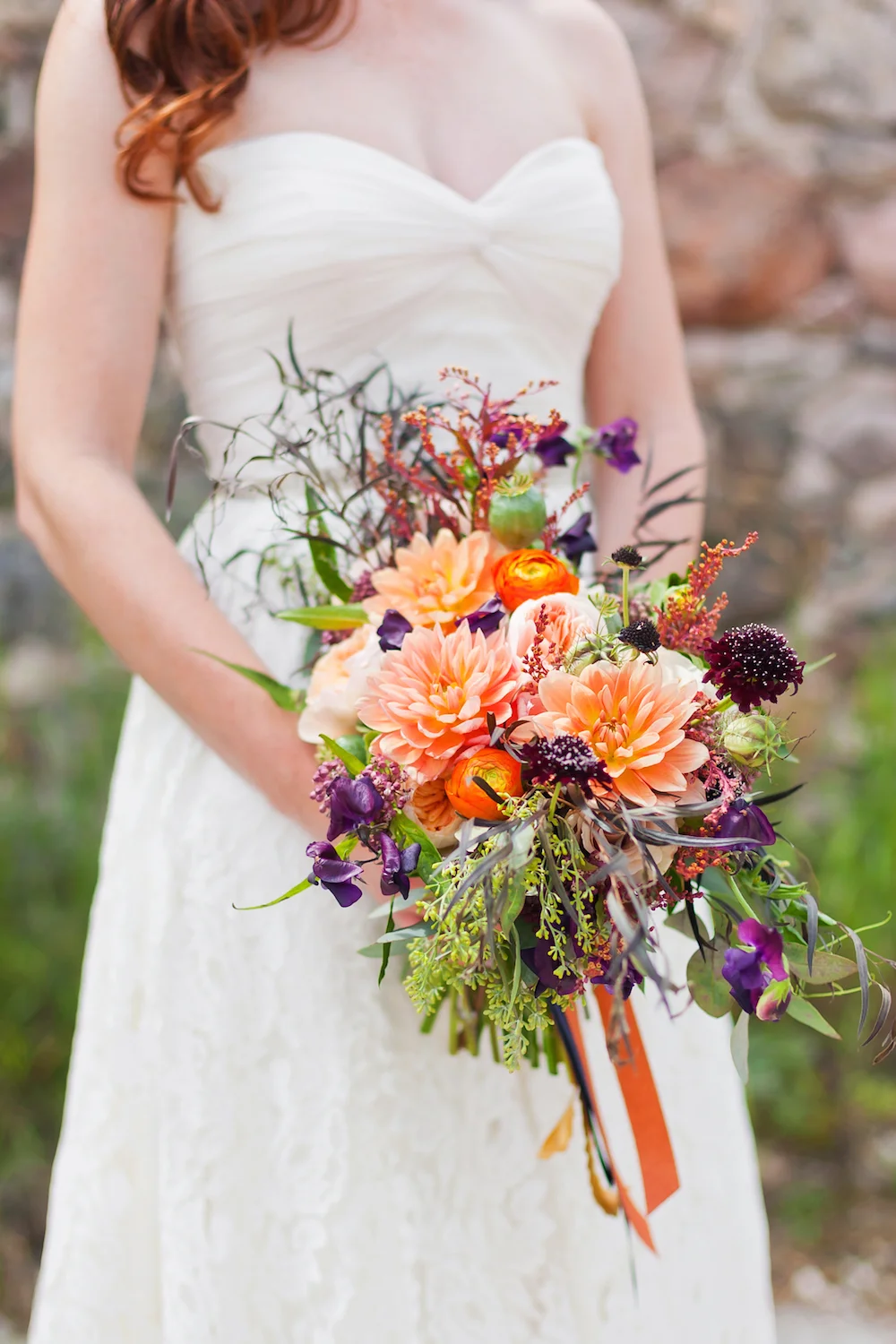 Peach and Purple Wedding Flowers - Winnipeg Weddings