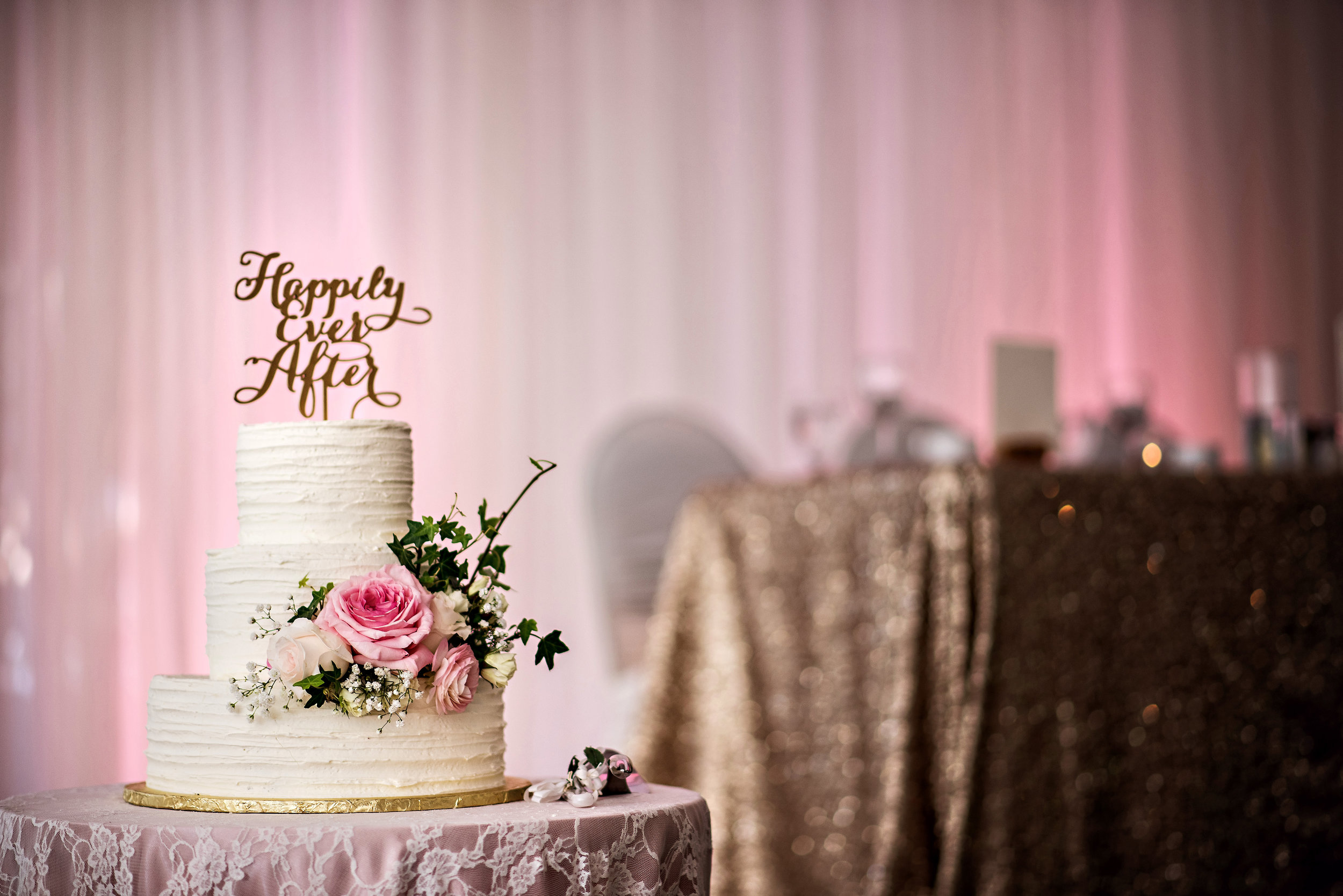 Buttercream Wedding Cake with Fresh Flowers - Wedding Florist in Winnipeg