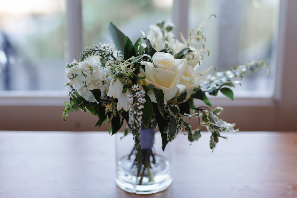 White and green Bridesmaid Bouquet - Wedding Florist in Winnipeg