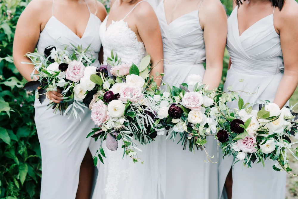 Blush and Plum Wedding Flowers - Stone House Creative
