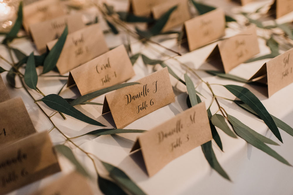 Craft Paper Escort Cards - Wedding Inspiration