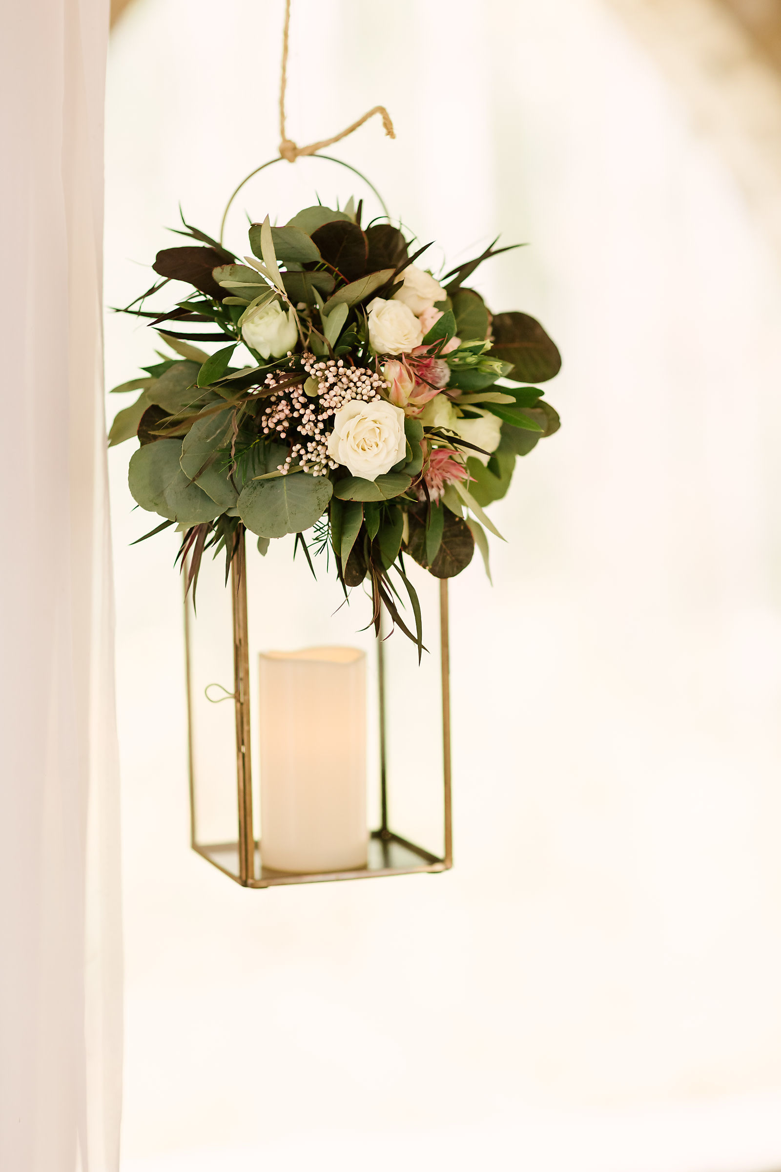 Floral Lantern Centrepiece - Winnipeg Wedding Florist