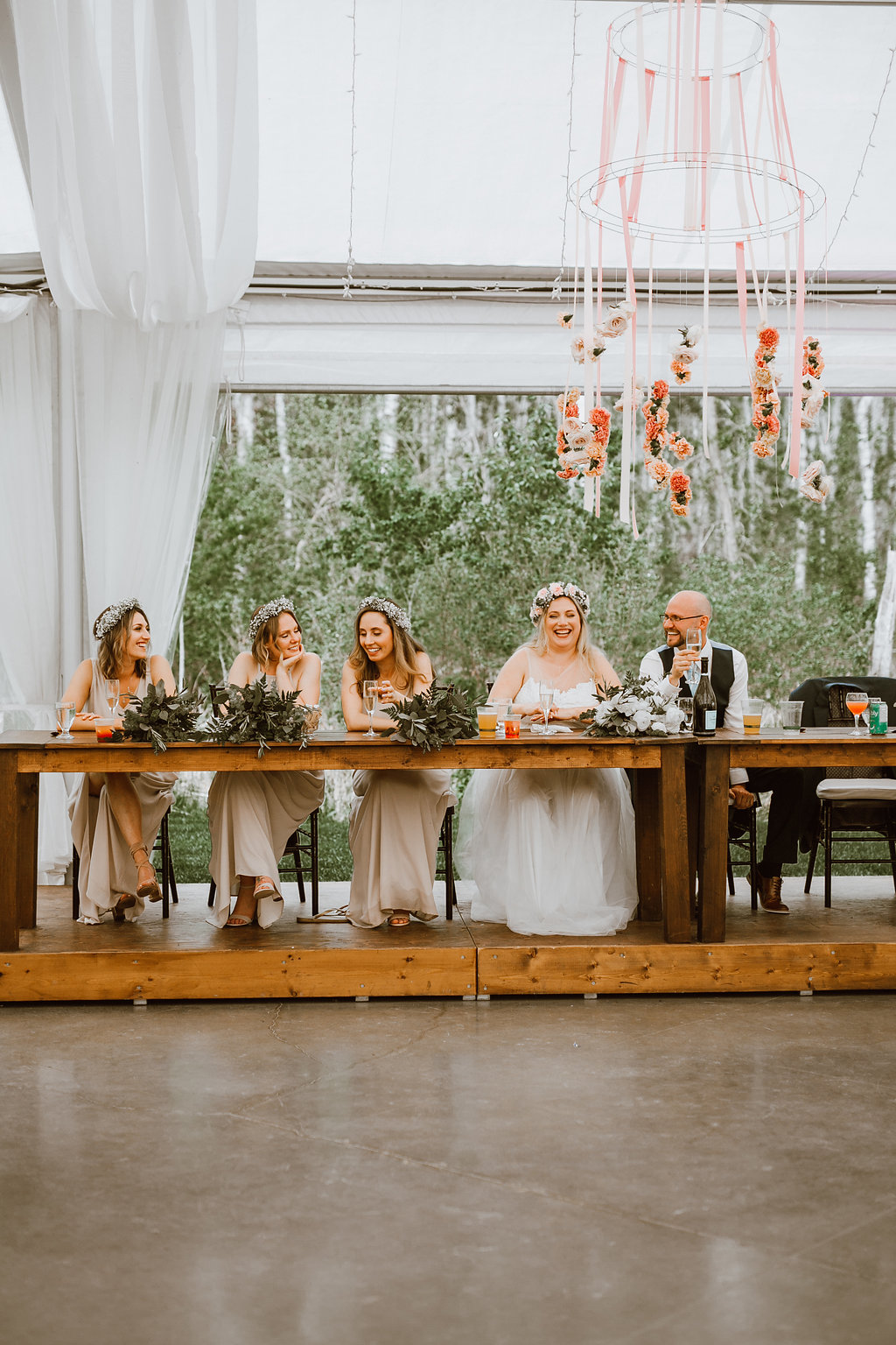 Whimsical Hanging Floral Chandelier - Wedding Florist in Winnipeg