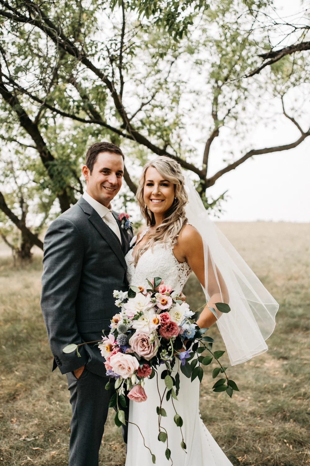 The Modern Garden Style Cascading Bouquet Winnipeg Wedding Florist Stone House Creative