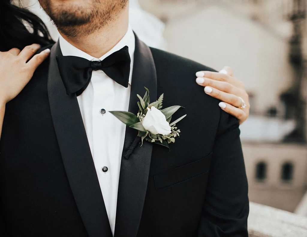 White Lisianthus Boutonniere - Winnipeg Wedding Florist
