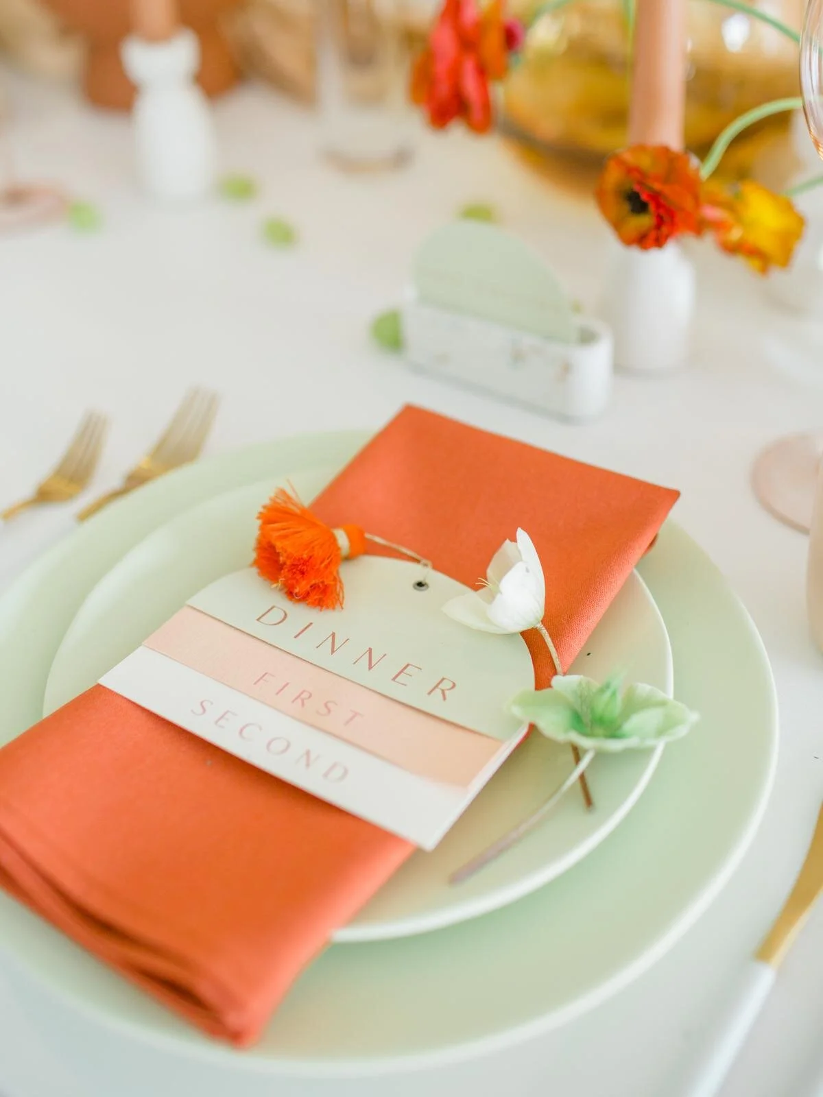 Colourful Wedding Place Setting - Wedding Designer in Winnipeg