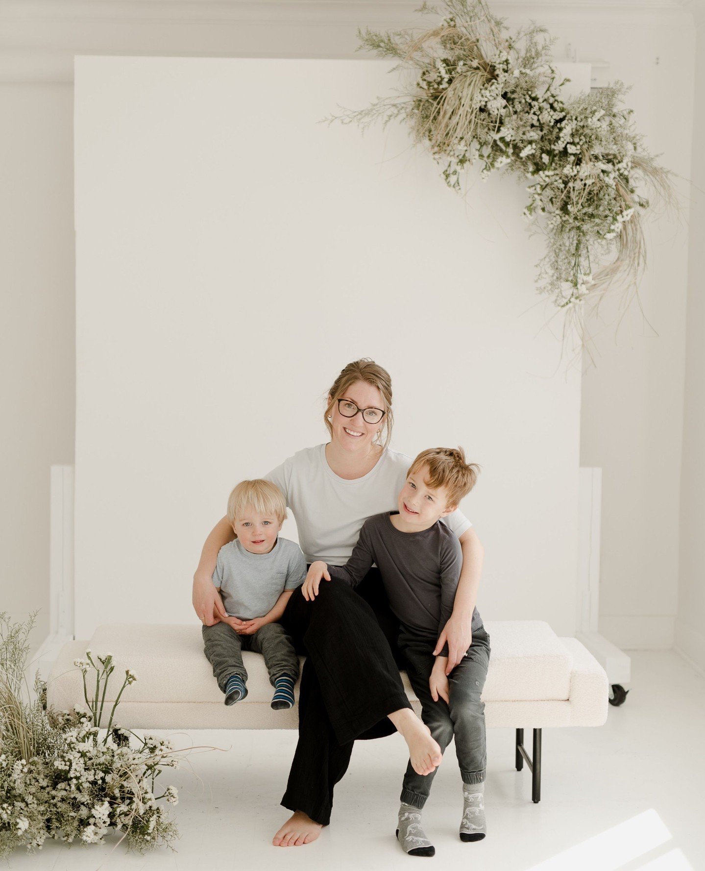 Mother's Day with the chaotic loves of my life 🤍⁠
⁠
Thank you @vanessarenaae for this sweet pic! The boys &quot;helped&quot; me set up the florals for her Mother's Day minis a few weeks ago...I can't say they were genuinely helpful but I think it's 