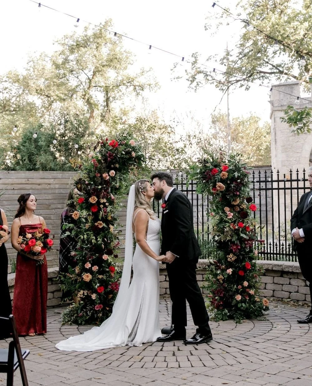 Ceremony to reception ✨ ⁠
⁠
Tatiana and Kevin's ceremony was at the Manitoba Club in the Bonnycastle Garden, and the reception was across the street at the Fort Garry Hotel Provencher Room. We wheeled the arches across the street on trolleys and desp