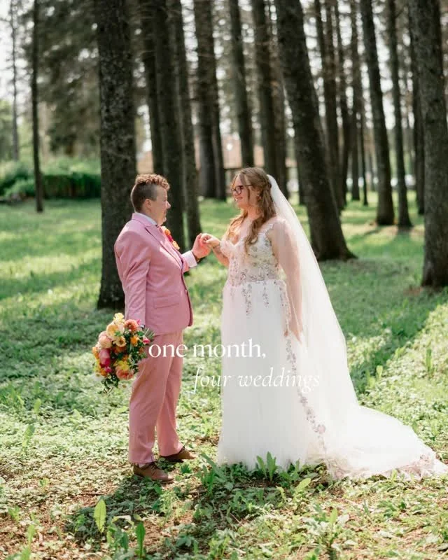One month, four weddings 💒 ⁠
⁠
A&amp;L⁠
S&amp;G⁠
B&amp;C⁠
S&amp;S⁠
⁠
Inquire today for your 2027 wedding florals 🌷⁠
⁠
Slide 1 and 4: @jennyjeanphotography⁠
Slide 2: @brittanymahood and @champagne.content⁠
Slide 3 videos: @brides.eyeview⁠
Slide 5: @