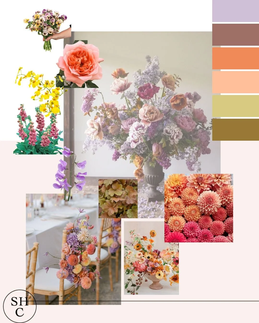Sample Design Board by Winnipeg Wedding Florist