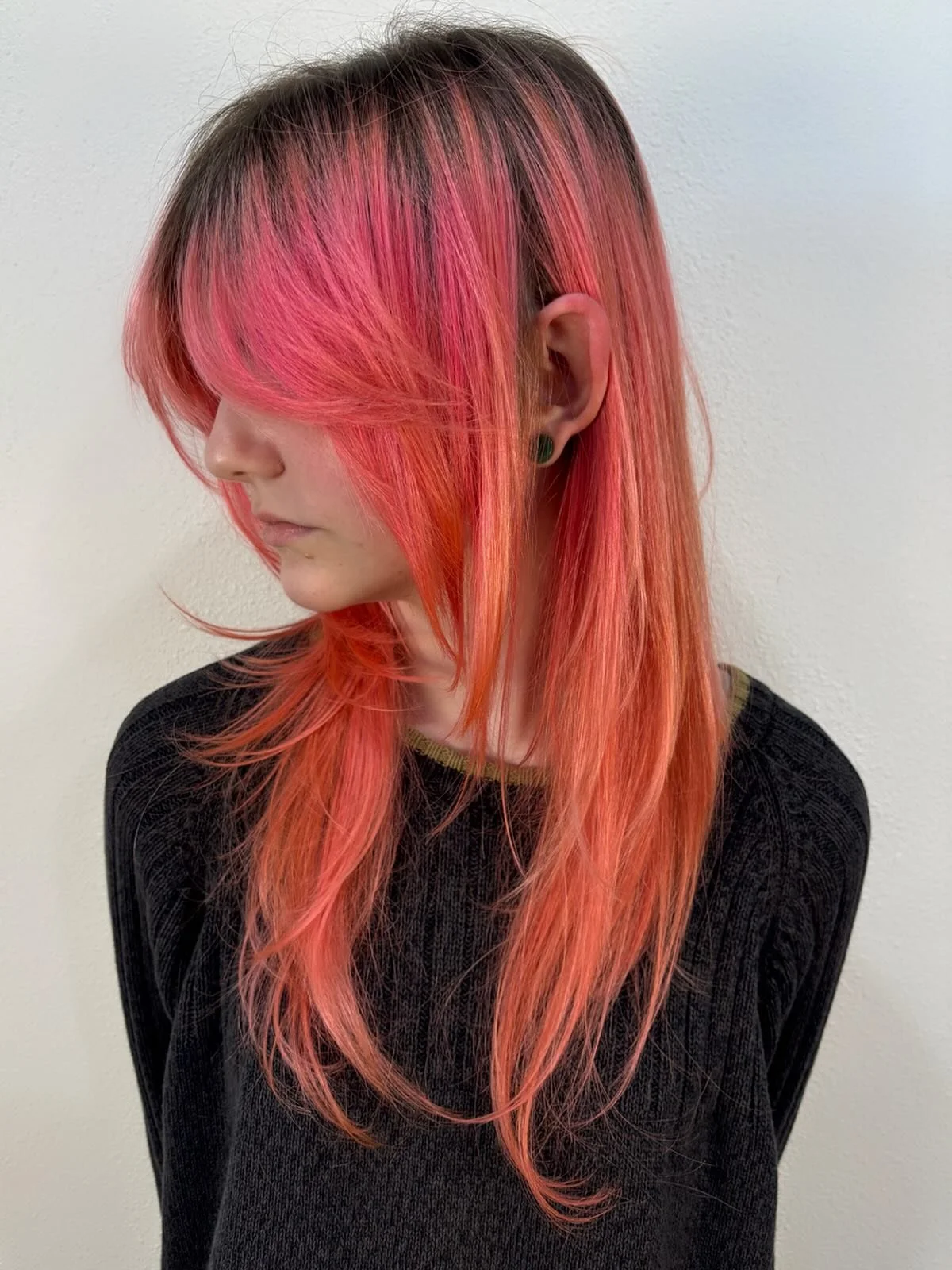 ✨ Soft, face-framing layers with a modern shag shape -  paired with curtain bangs that blend seamlessly into the length for an effortless, lived-in flow x @camilakittyy ✨ styled using @backofbottle GRIP &amp; GRACE, PLENTI-FULL styling spray and HI-H