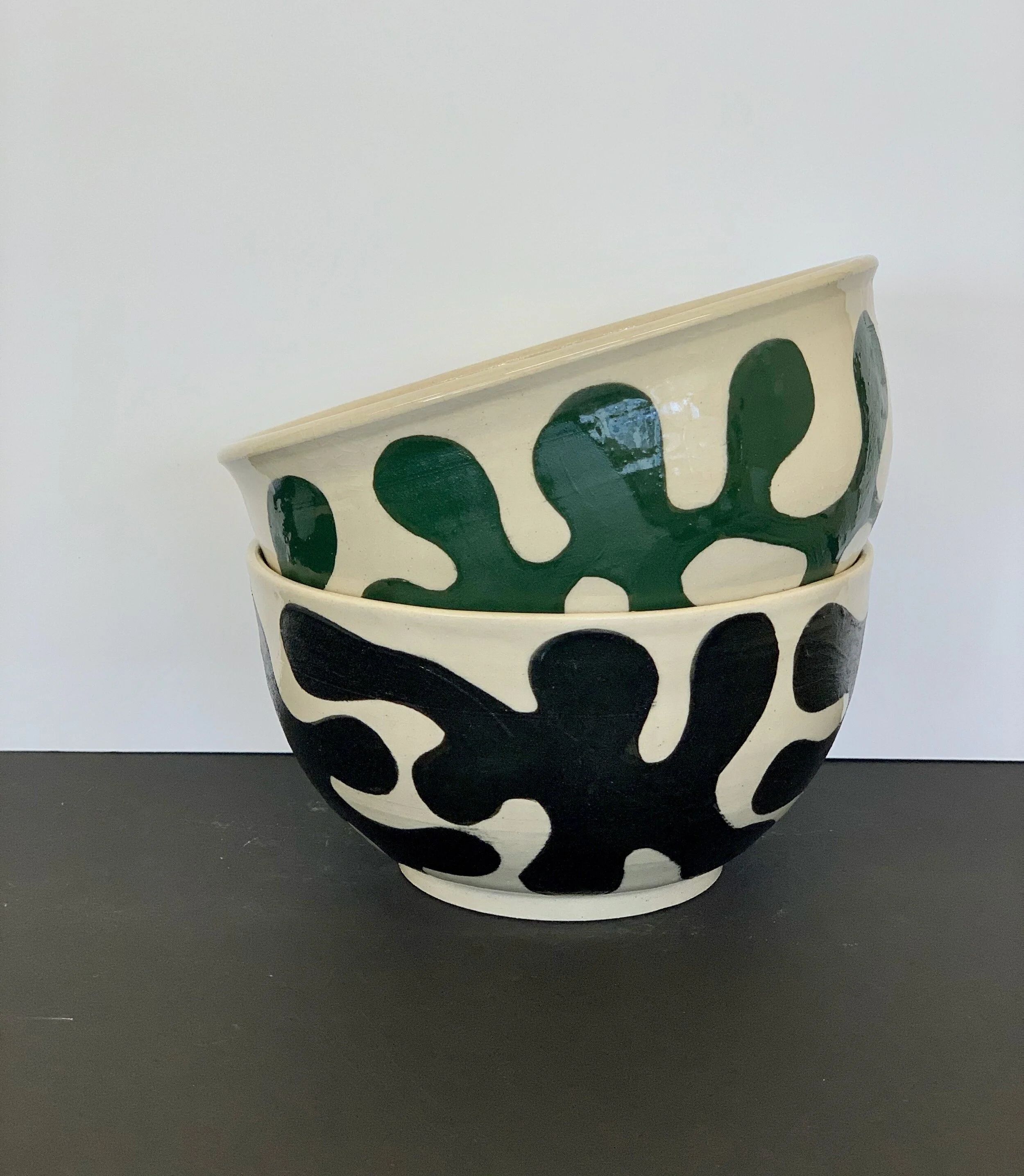 Matisse bowls (green, black)