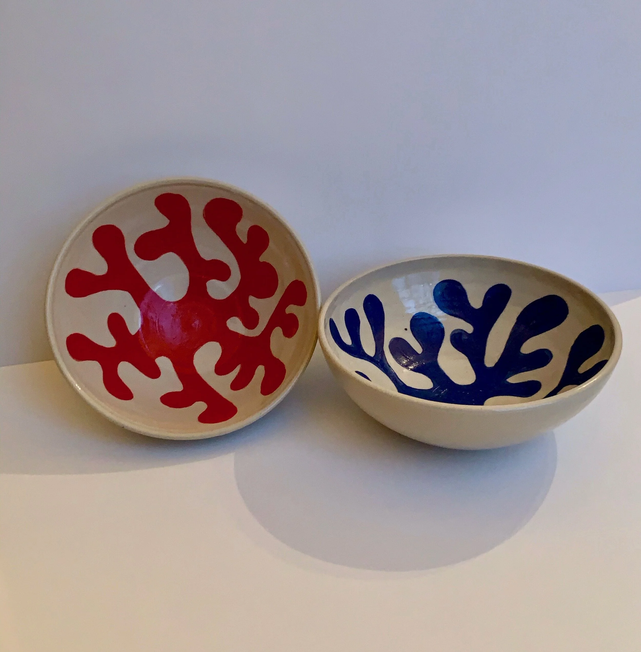 Matisse bowls (red coral, blue coral)