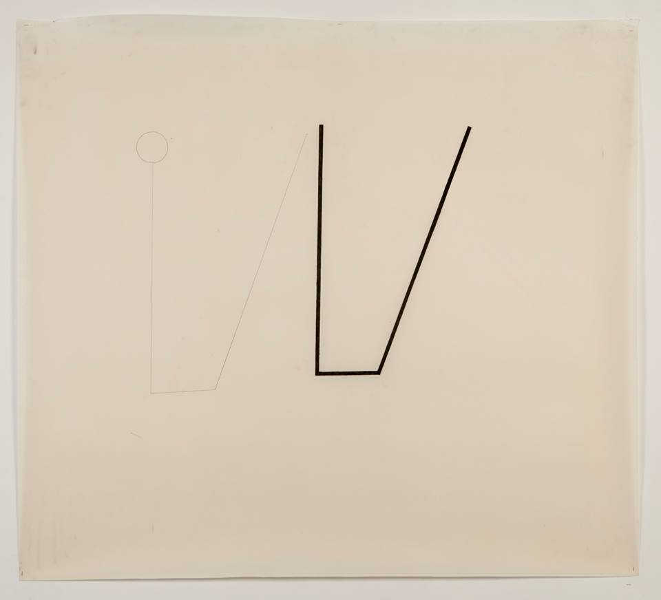 ’Untitled- study for sculpture (2)’ February 2013. Oiled fabriano paper (motor oil), pencil and graphite.  100cm x 100cm.