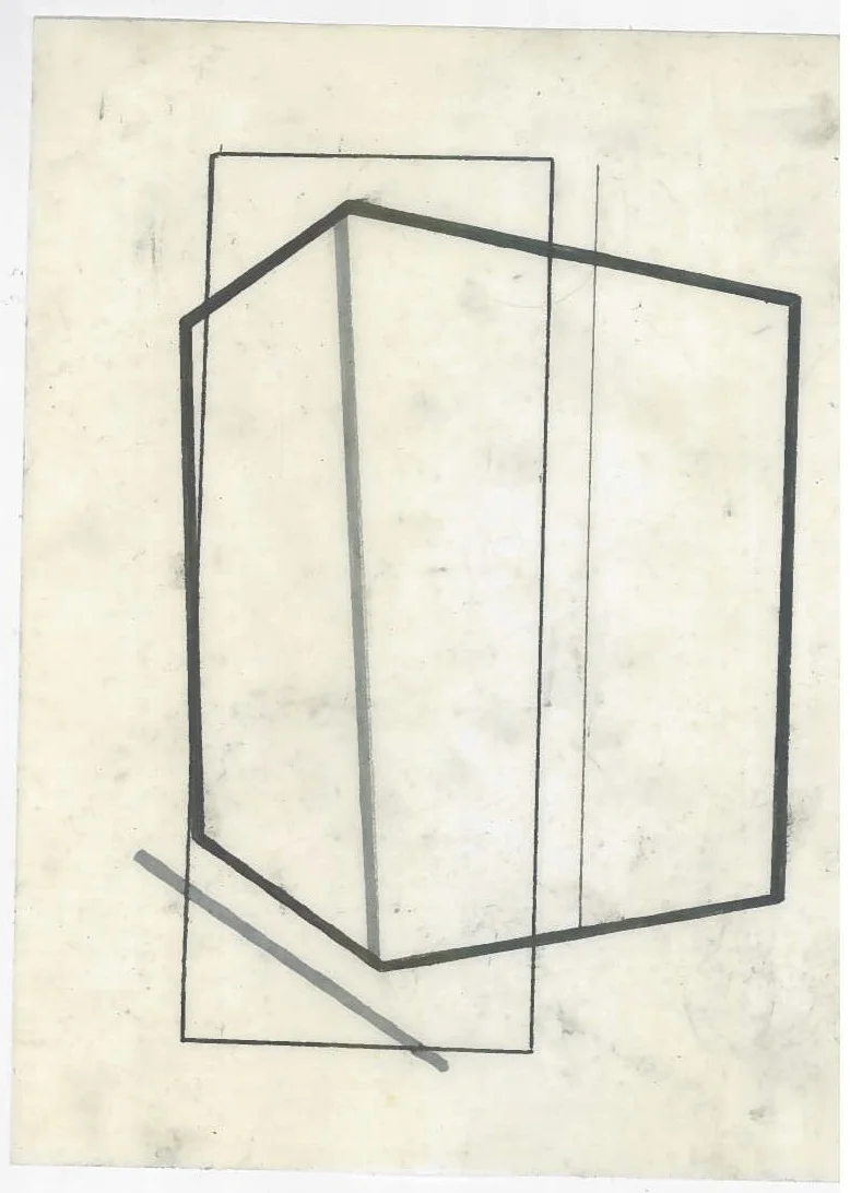 Architecture in transit (the city, observations 24A) Pencil on oiled fabriano paper 140mm x 180mm December 2013