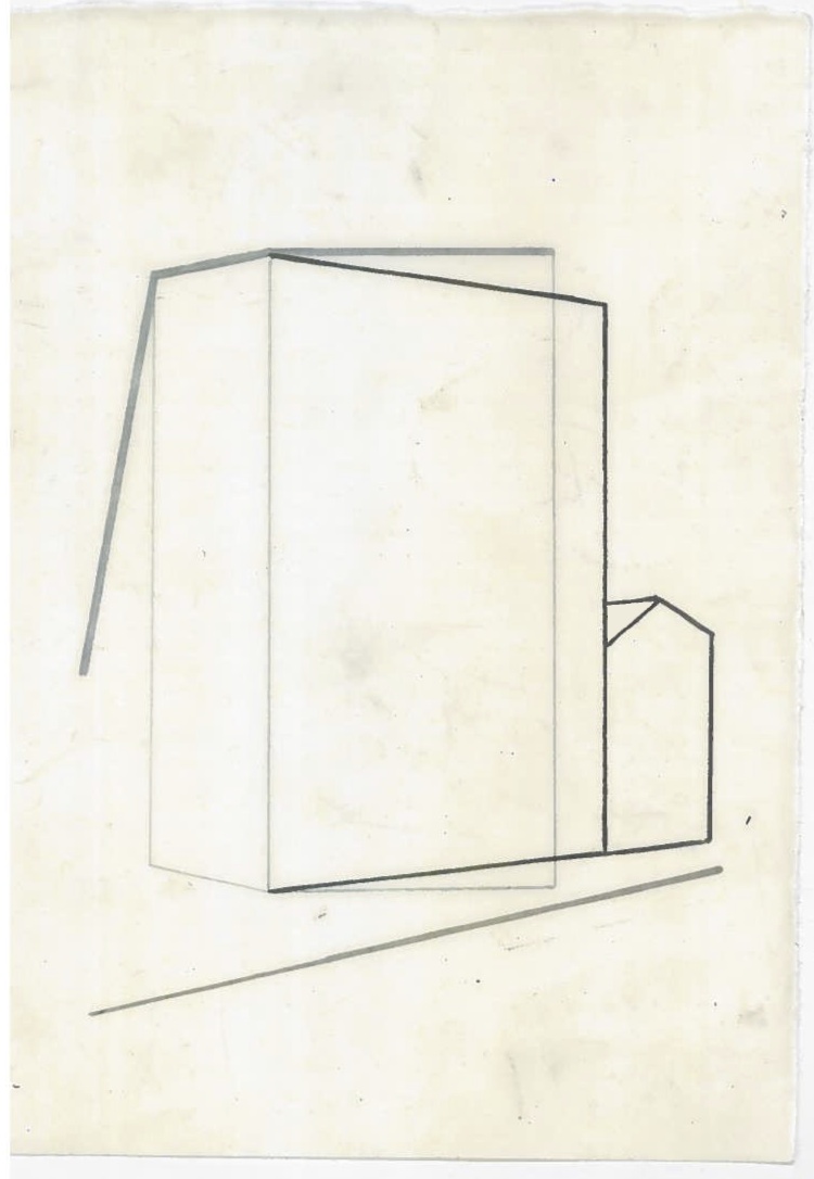Architecture in transit (the city, observations 25A)  Pencil on oiled fabriano paper  140mm x 180mm  December 2013