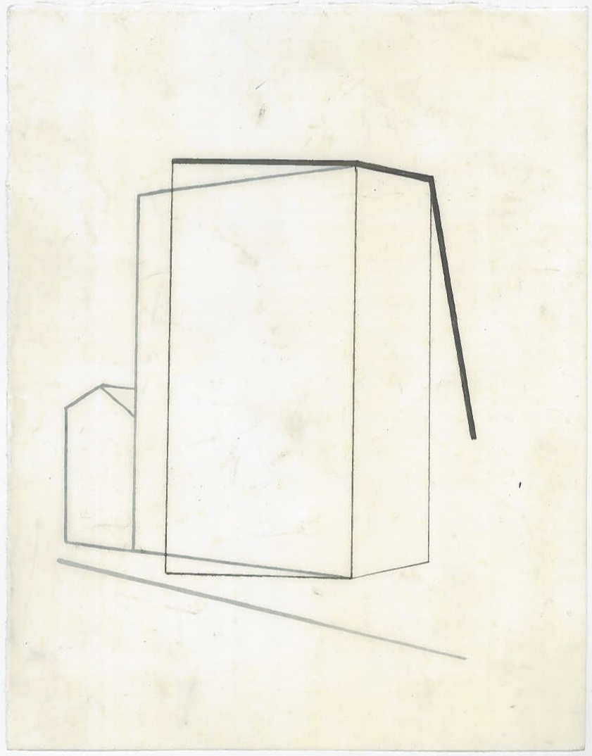 Architecture in transit (the city, observations 25B)  Pencil on oiled fabriano paper  140mm x 180mm  December 2013