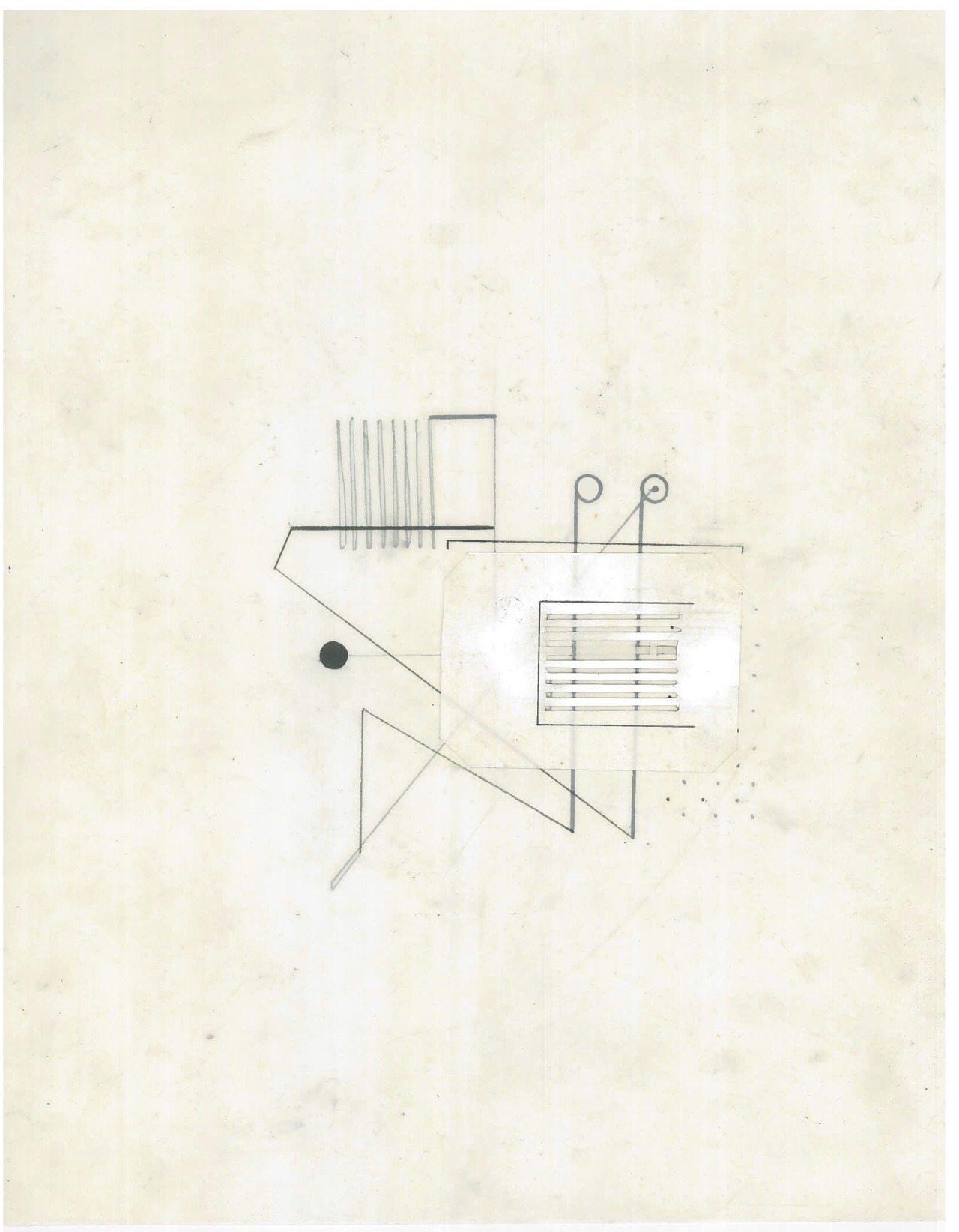 Untitled (the city, observations 20A)  Pencil and collage on oiled fabriano paper  279mm x 216mm  December 2013