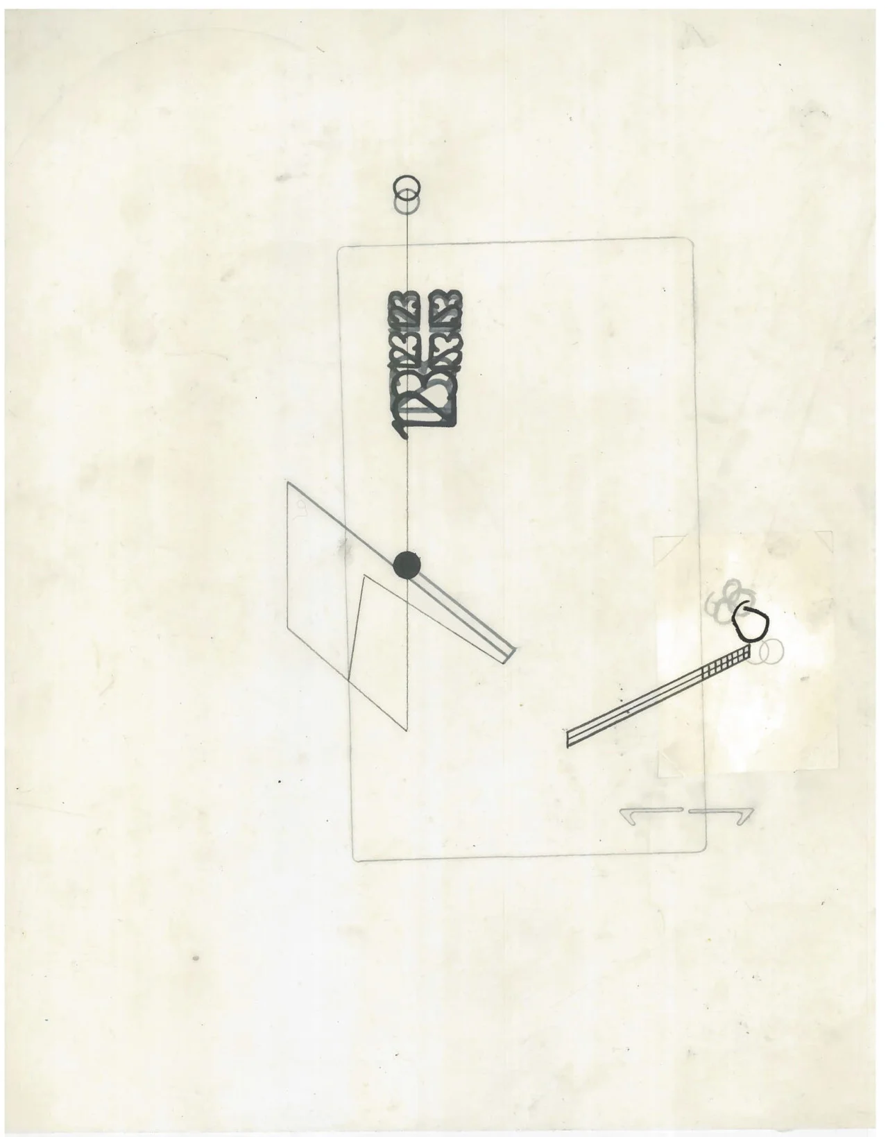 Untitled (the city, observations 19B) Pencil and collage on layered oiled fabriano paper 279mm x 216mm December 2013