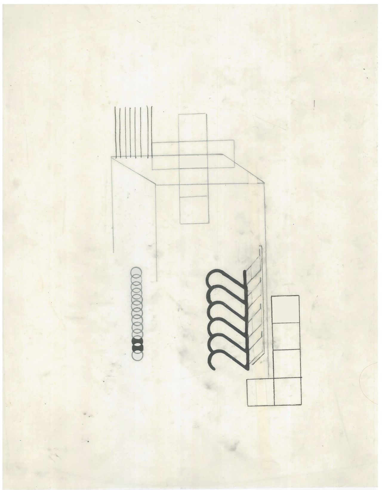 Untitled (the city, observations 19A)  Pencil, collage and layered oiled fabriano paper.   279mm x 216mm  December 2013