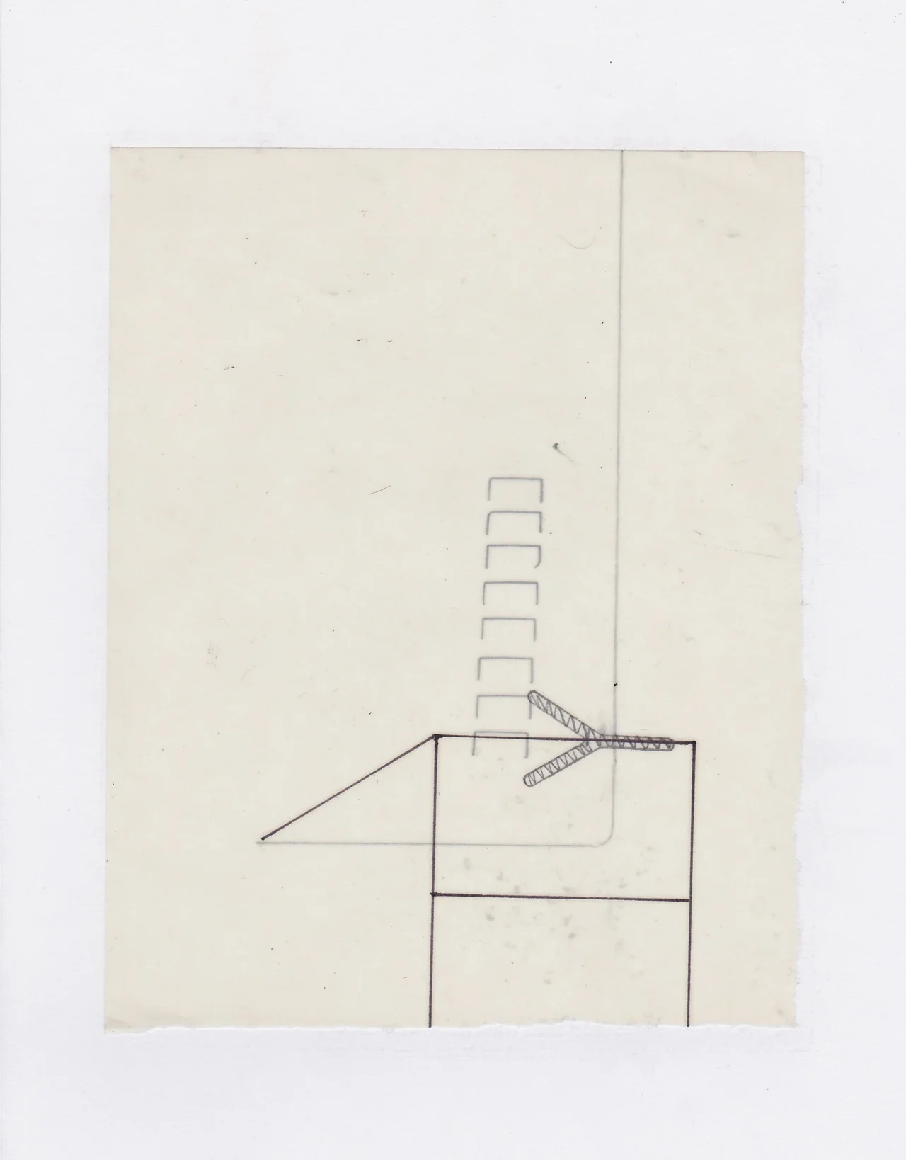 Untitled (the city, observations 16) Pencil on layered(x2) oiled fabriano paper. 140mm x 180mm December 2013