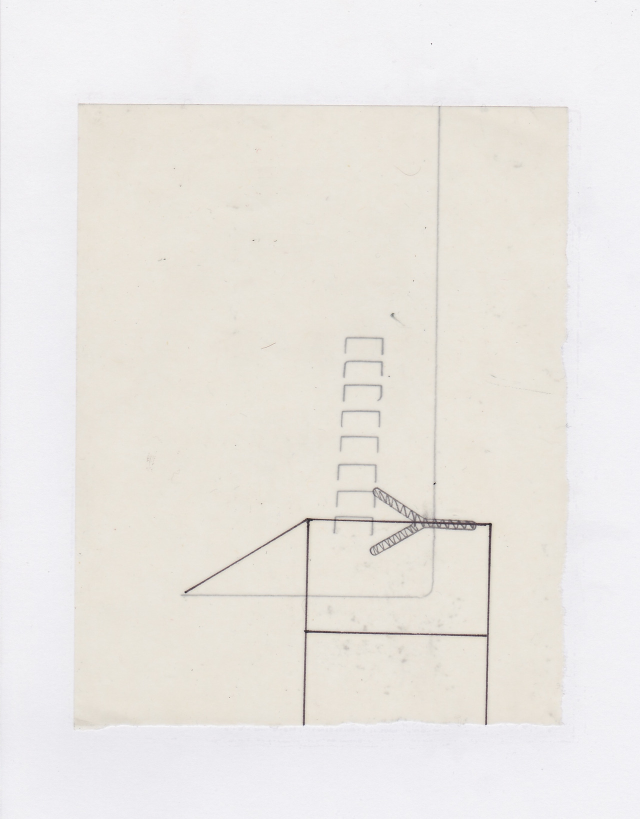 Untitled (the city, observations 16)  Pencil on layered(x2) oiled fabriano paper.  140mm x 180mm  December 2013