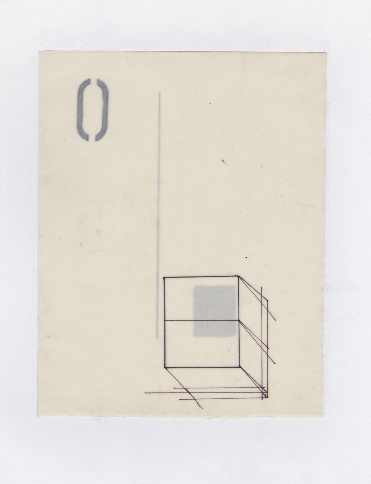 Untitled (the city, observations 12)  Pencil on layered(x2) oiled fabriano paper.  140mm x 180mm  December 2013.