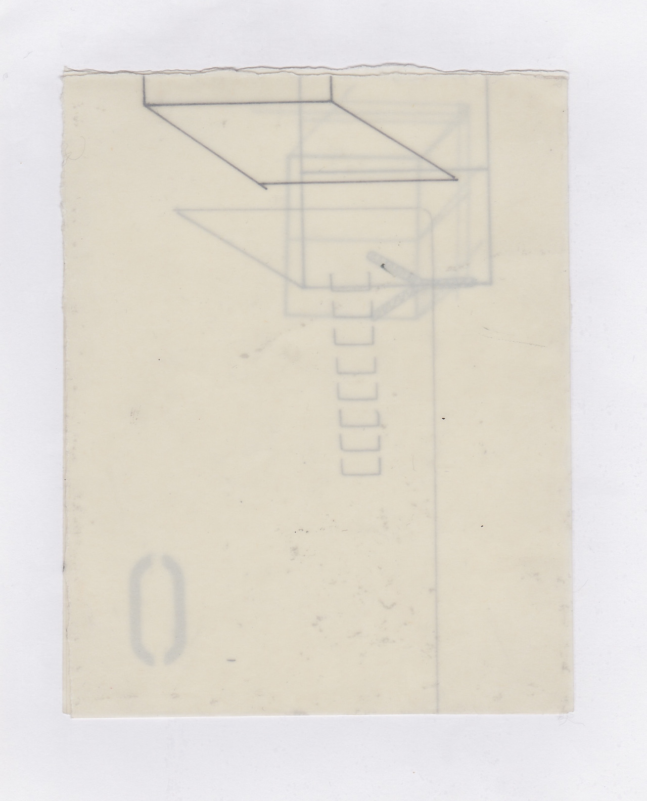 Untitled (the city, observations 11)  Pencil on layered(x3) oiled fabriano paper.  140mm x 180mm  December 2013.