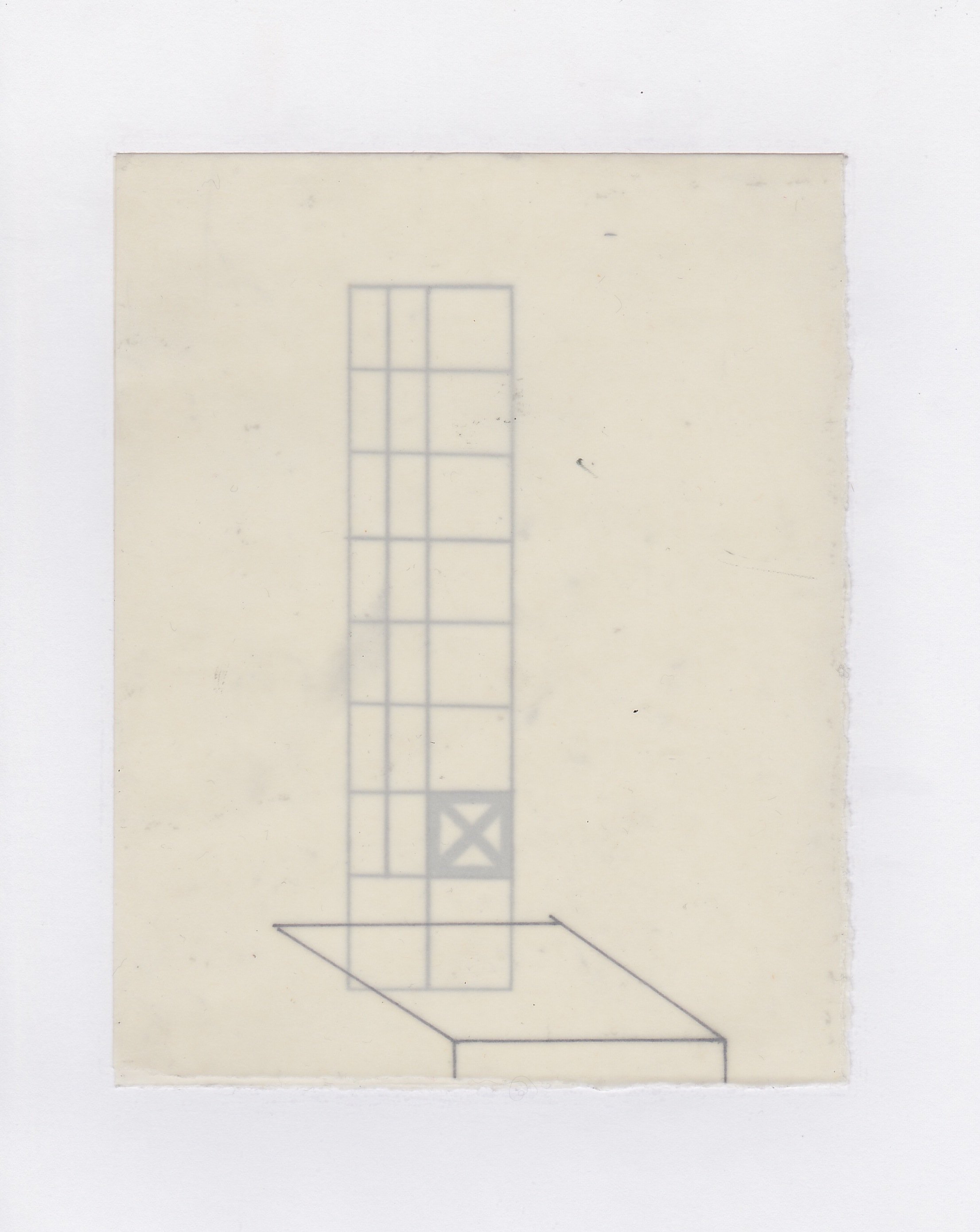 Untitled (the city, observations 05)  Pencil on oiled fabriano paper.  140mm x 180mm  December 2013.