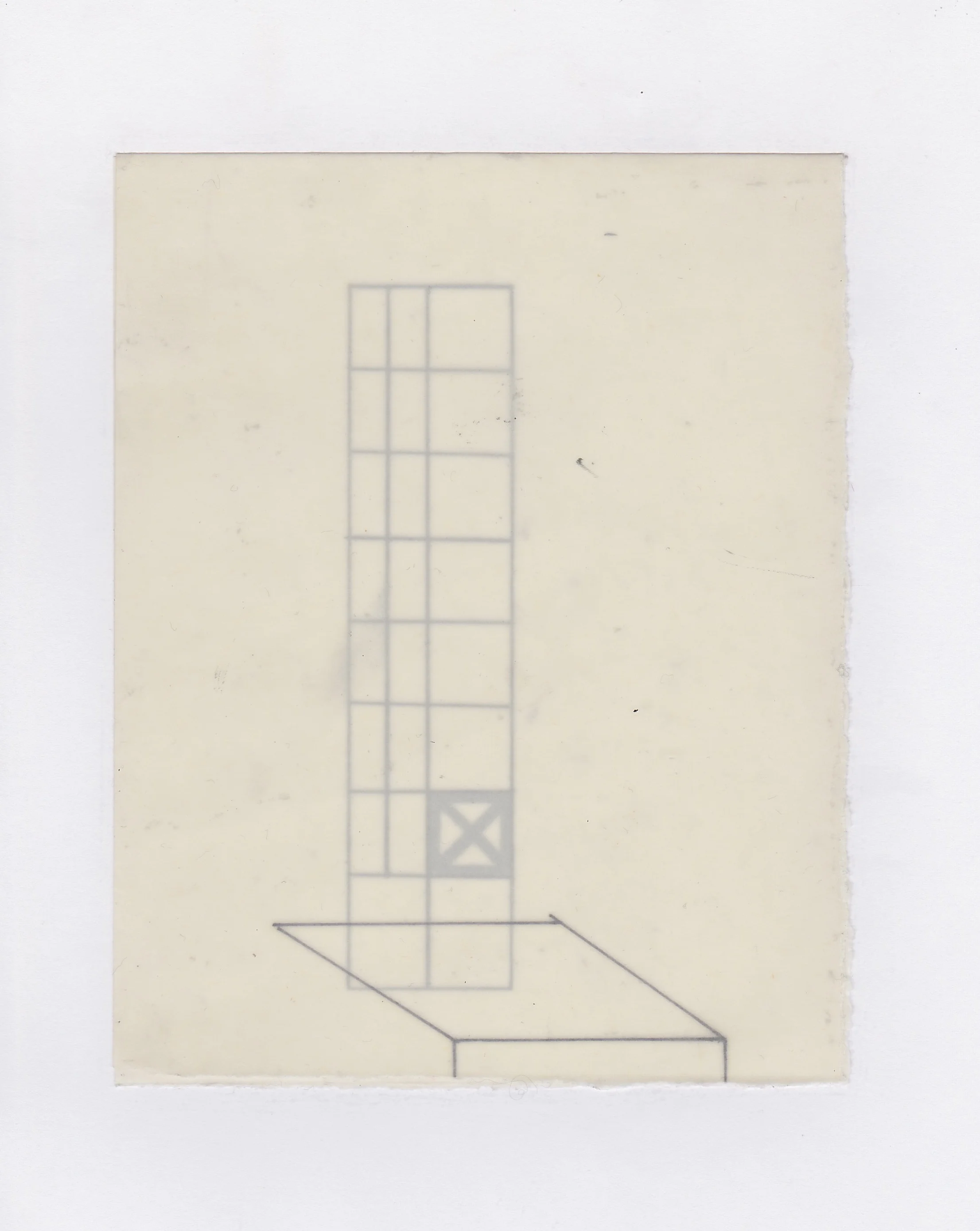 Untitled (the city, observations 05) Pencil on oiled fabriano paper. 140mm x 180mm December 2013.