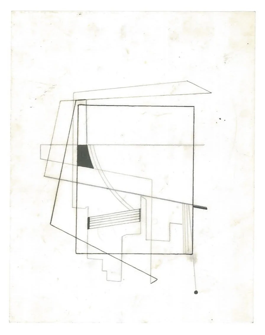 Sequential Architecture (the city, observations 28B) Pencil on oiled fabriano paper 140mm x 180mm NY, December 2013