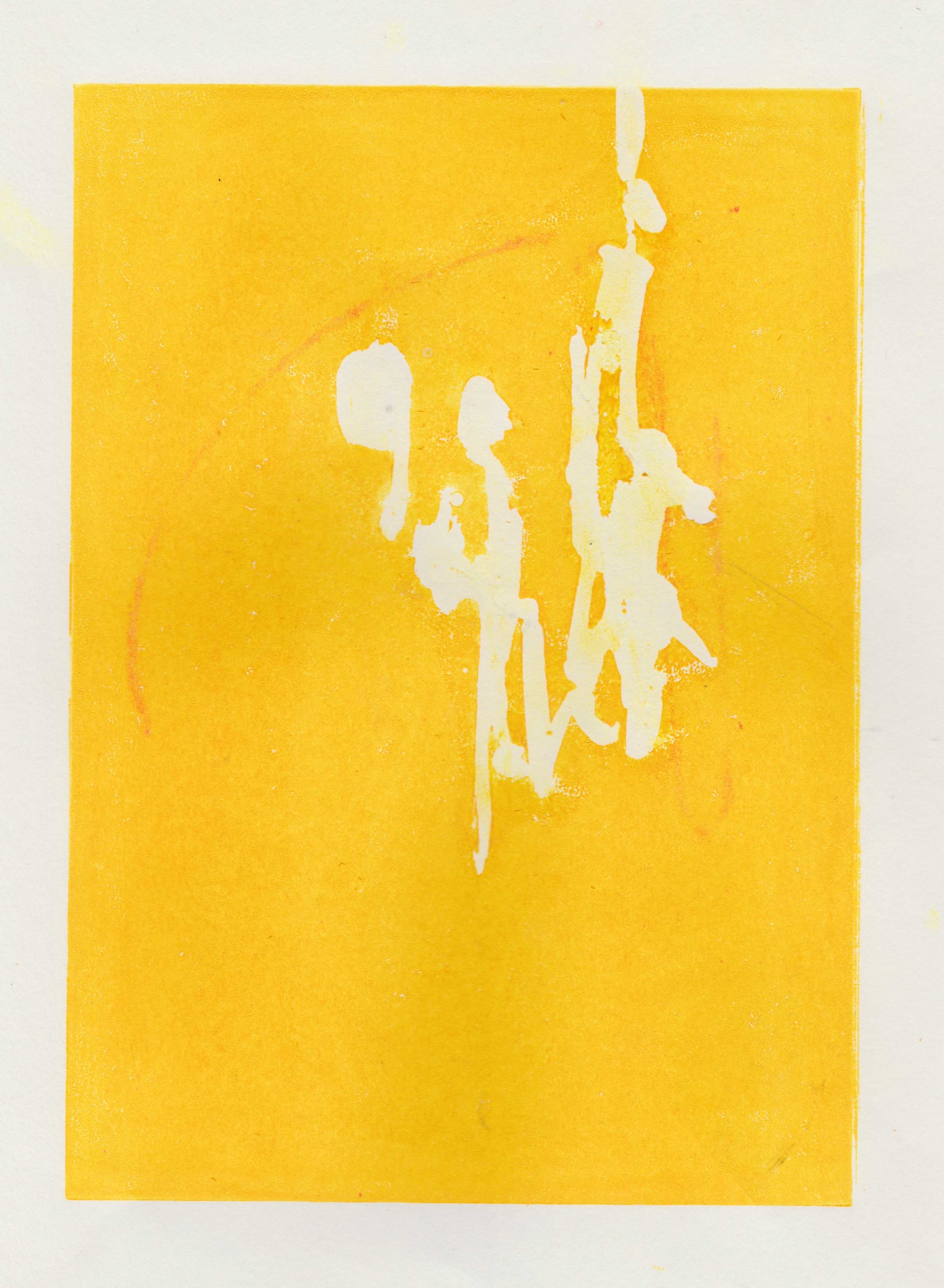 (Yellow Thursday) Lion print with masking fluid on paper // March 2018